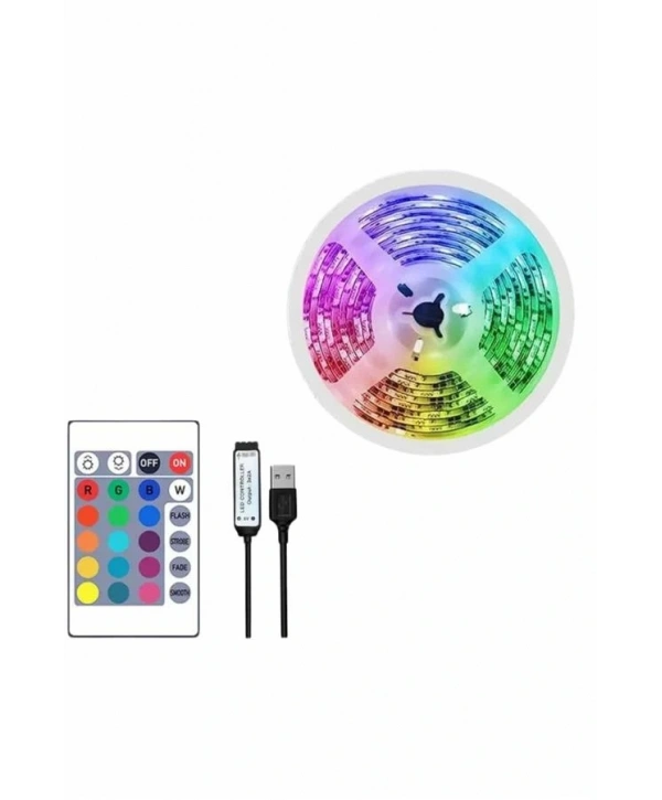 10M Şerit Led İç Mekan Renkli Rgb Şerit Led Kumandalı