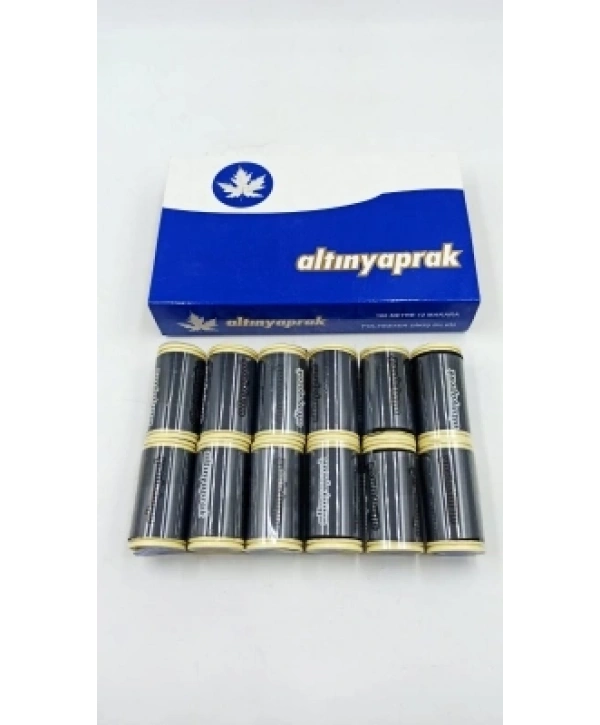 12 PARÇA  SİYAH 100 MT DİKİŞ İPLİK (5047)