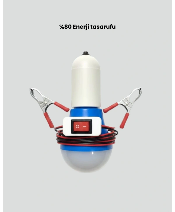 12V LED Ampul Anahtarlı Kablolu Pratik Aydınlatma