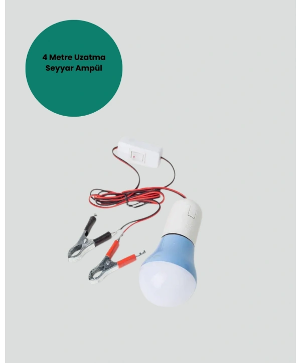 12V LED Ampul Anahtarlı Kablolu Pratik Aydınlatma