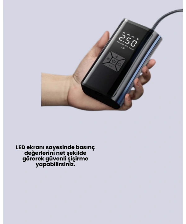 12V Uyumlu Çok İşlevli Akıllı Araç Lastik Pompası