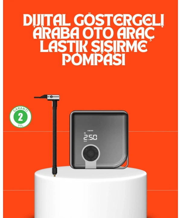 150 PSI Yüksek Basınç Kapasiteli Kablosuz Lastik Pompası