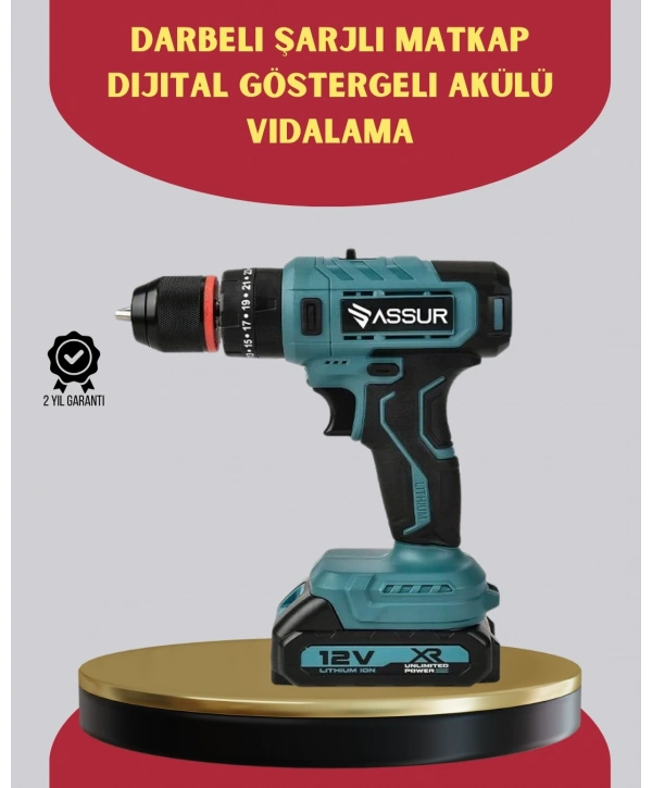 18 Parça Dijital Matkap Seti Çift Bataryalı