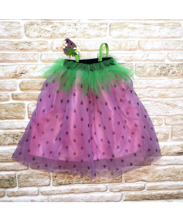 2-3-4 Yaş Askılı Çilek Kostüm Kız Çocuk Elbise