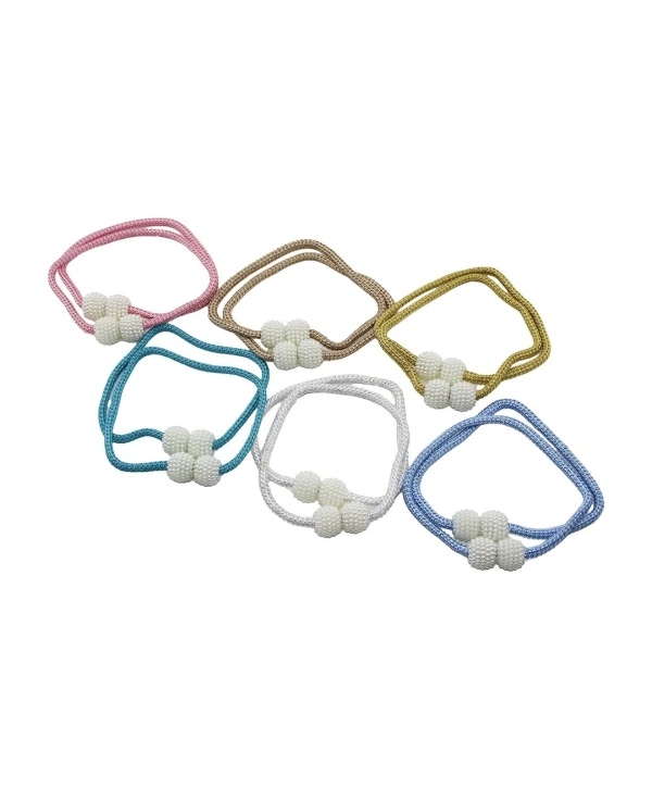 2PCS   BONCUK TOPLU - MIKNATISLI  RENKLİ PERDE İPİ (5047)