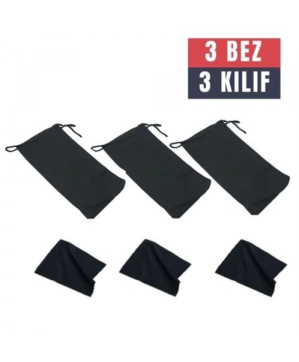 3 Adet Gözlük Kılıfı + Bez Seti