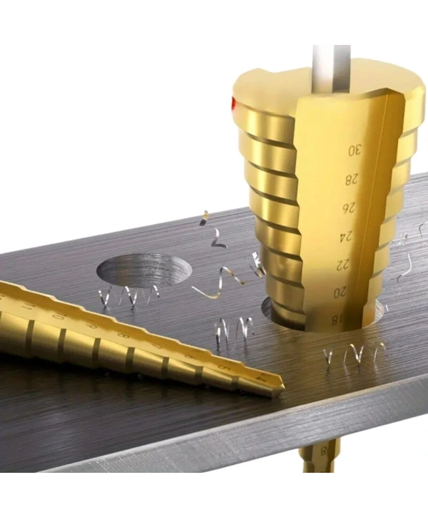 3 Parça Kademeli Matkap Ucu Paslanmaz Uç Alüminyum Sac Demir Delme Seti (5047)