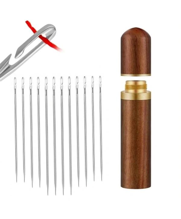 30 Adet İğneli Ahşap Kutulu Dikiş İğne Seti (5047)
