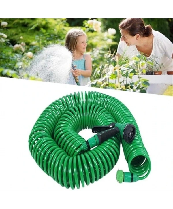 30 Metre Spiral Hortum + 4 Fonksiyonlu Özel Sulama Tabancası (5047)