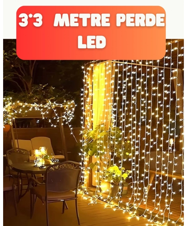 300 LED Perde Işık – Sıcak Beyaz Dekoratif Aydınlatma