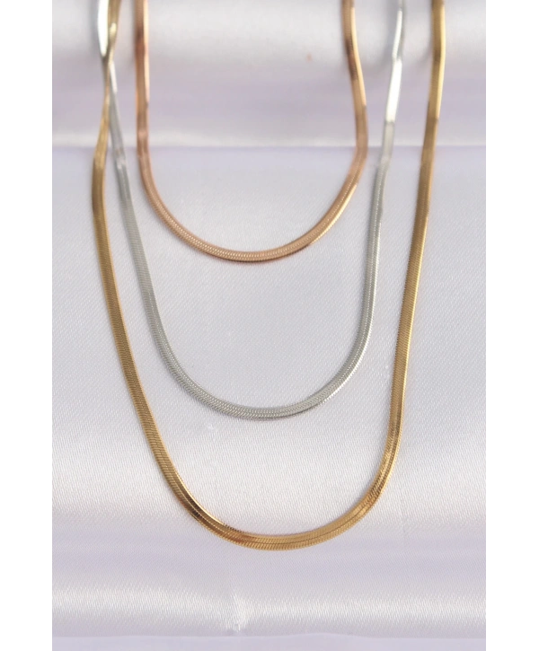 316L Çelik 3 Renkli İtalyan Zincir Çoklu Kolye