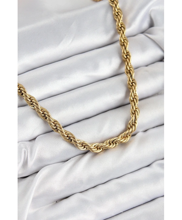 316L Çelik Burgu Model Gold Renk Kadın Kolye