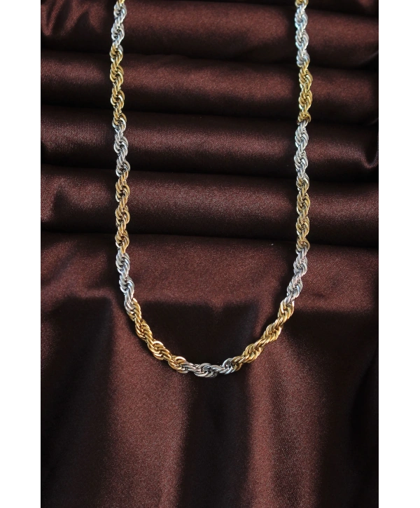 316L Çelik Çift Renk Burgu Tasarımlı Kolye