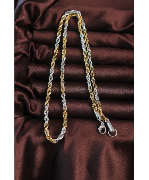 316L Çelik Çift Renk Burgu Tasarımlı Kolye