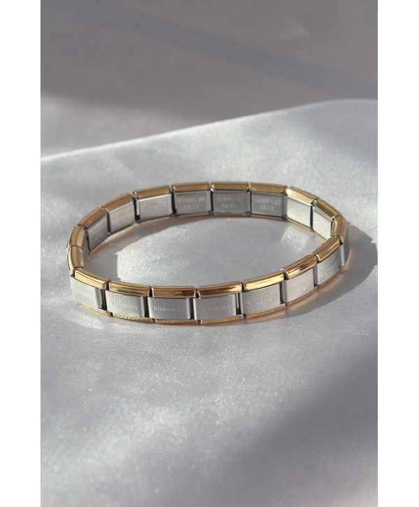 316L Çelik Çift Renk Yazılı Nomination Bileklik