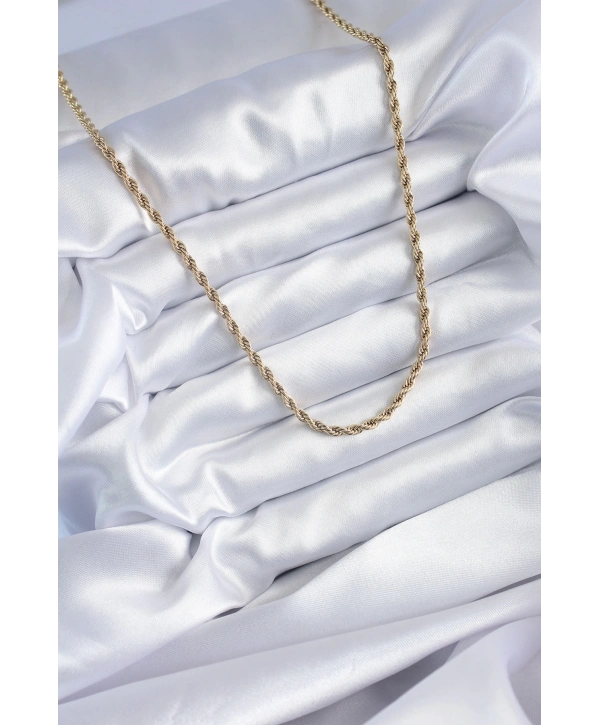 316L Çelik Gold Renk 60 cm Burgu Model Kadın Kolye