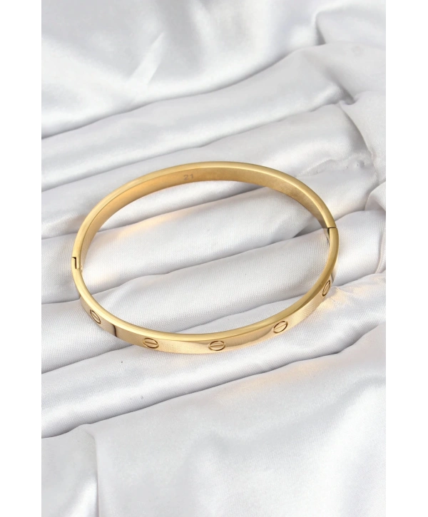 316L Çelik Gold Renk 65 mm Kadın Kelepçe Bileklik