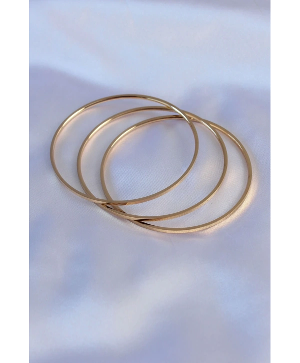 316L Çelik Gold Renk Ajda Model Kadın 65 mm Bilezik