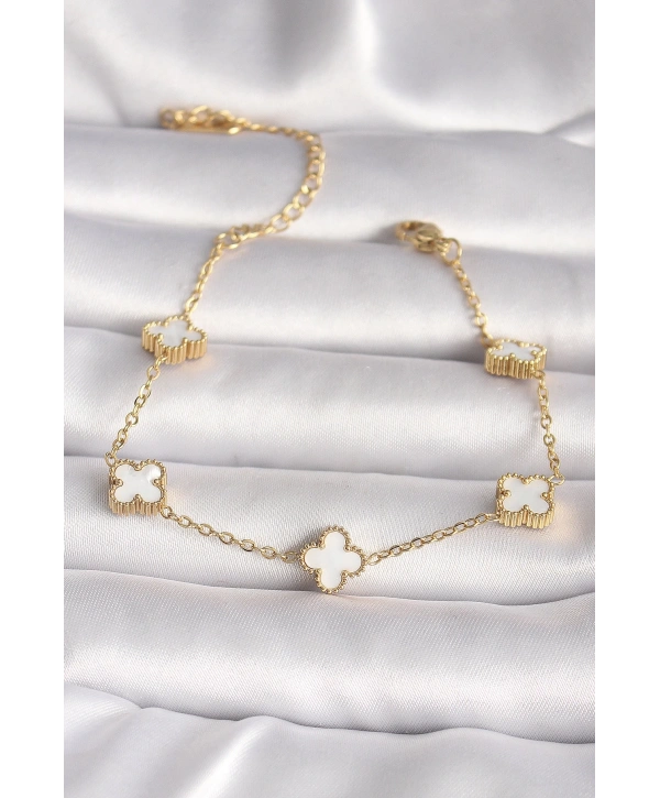 316L Çelik Gold Renk Baby Boy Yonca Model Kadın Bileklik