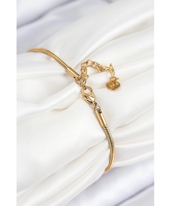 316L Çelik Göz Charm Model Gold Renk Kadın Bileklik