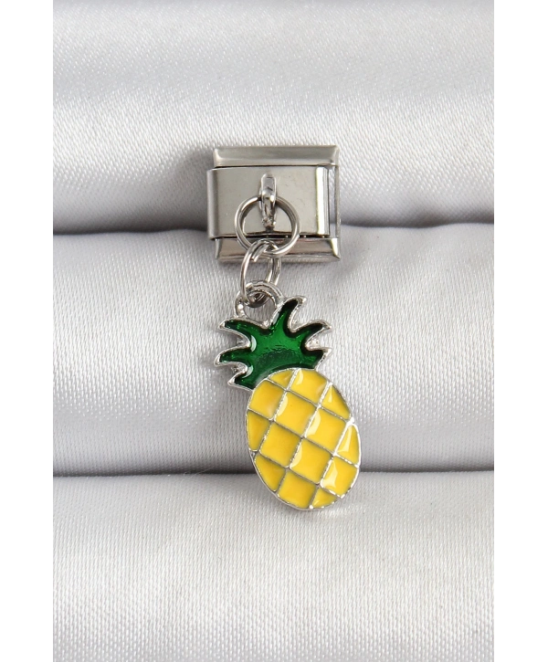 316L Çelik Gümüş Renk Ananas Model Nomination Charm