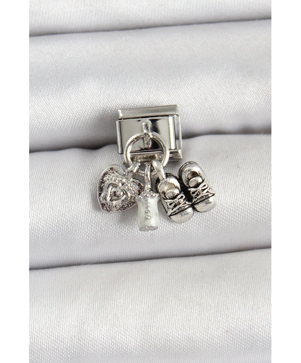 316L Çelik Gümüş Renk Bebek Konsept Nomination Charm