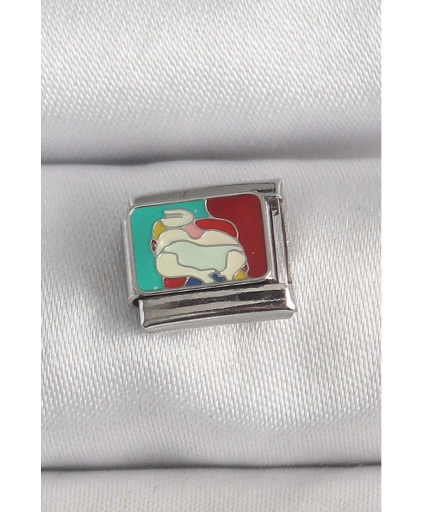 316L Çelik Gümüş Renk Renkli Portre Model Nomination Charm