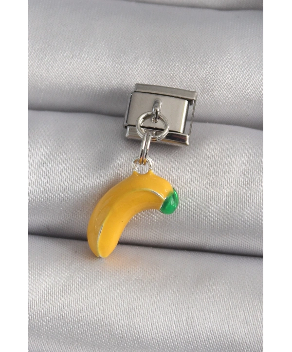 316L Çelik Gümüş Renk Sallantı Muz Model Nomination Charm