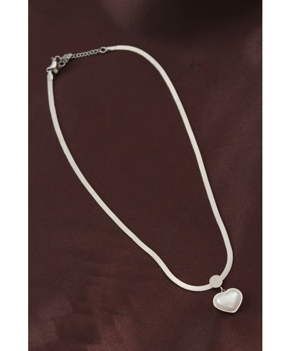 316L Çelik İtalyan Zincir Kalp Kolye