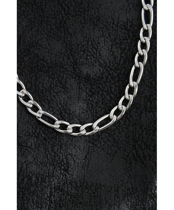 316L Çelik Kalın Figaro Zincir Model Gümüş Renk Erkek Kolye