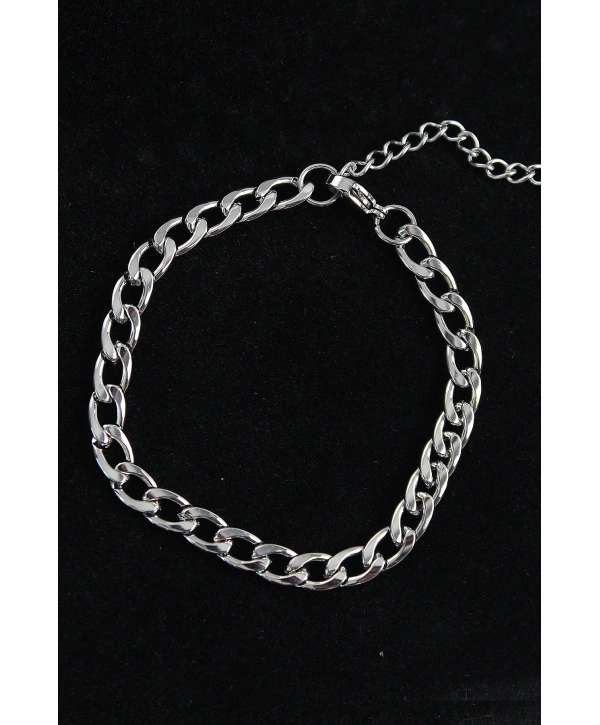 316L Çelik Kalın Klasik Model Gümüş Renk Erkek Bileklik