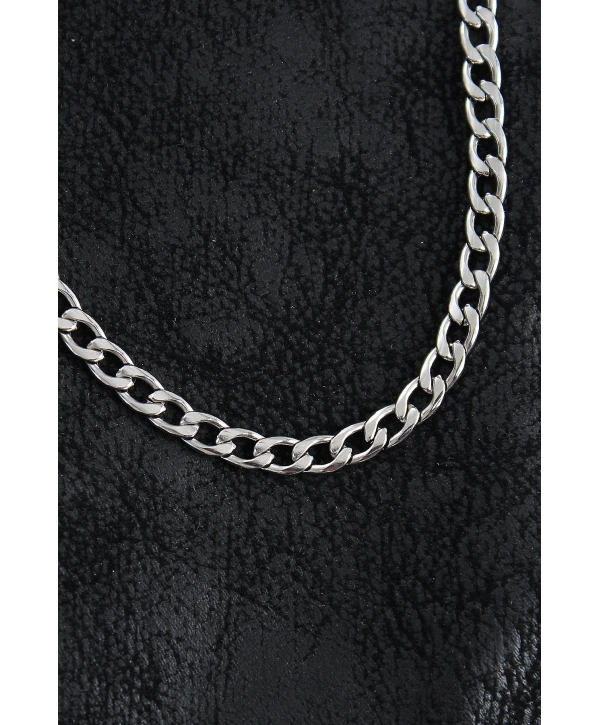 316L Çelik Kalın Klasik Zincir Model Gümüş Renk Erkek Kolye