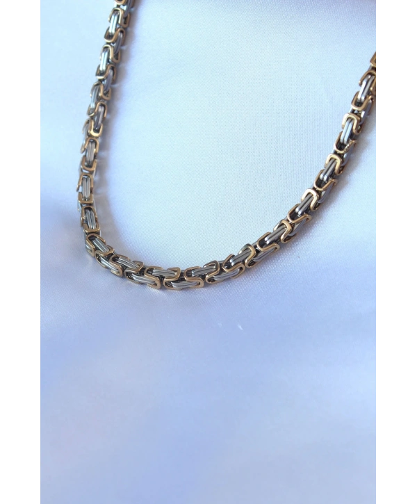 316L Çelik Mix Renk Kral Zincir Model Erkek Kolye