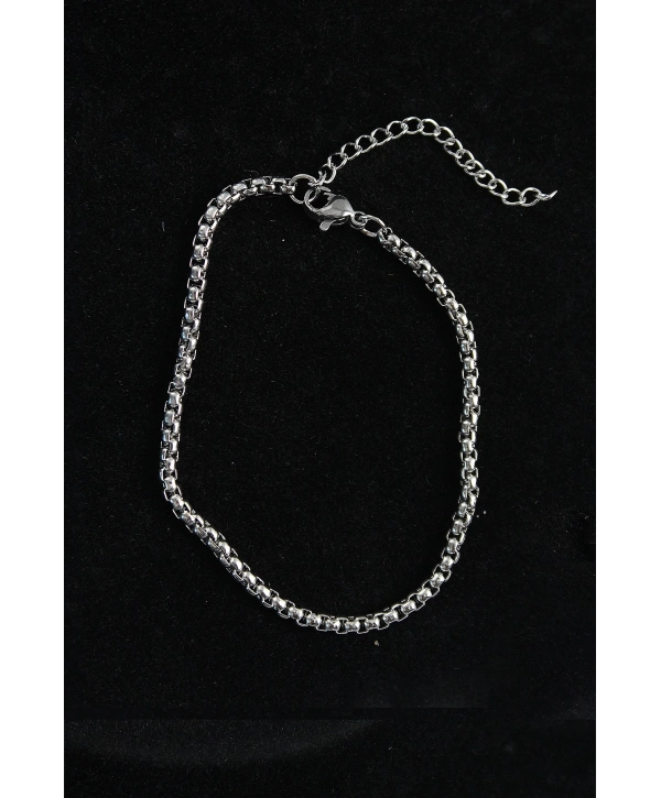 316L Çelik Örgü Model Gümüş Renk Erkek Bileklik