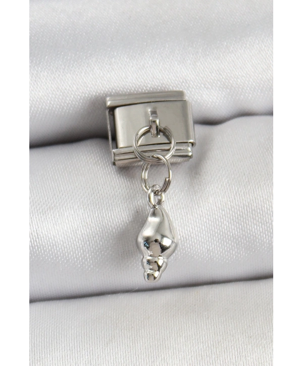 316L Çelik Sallantılı Deniz Kabuğu Model Gümüş Renk Nomination Charm