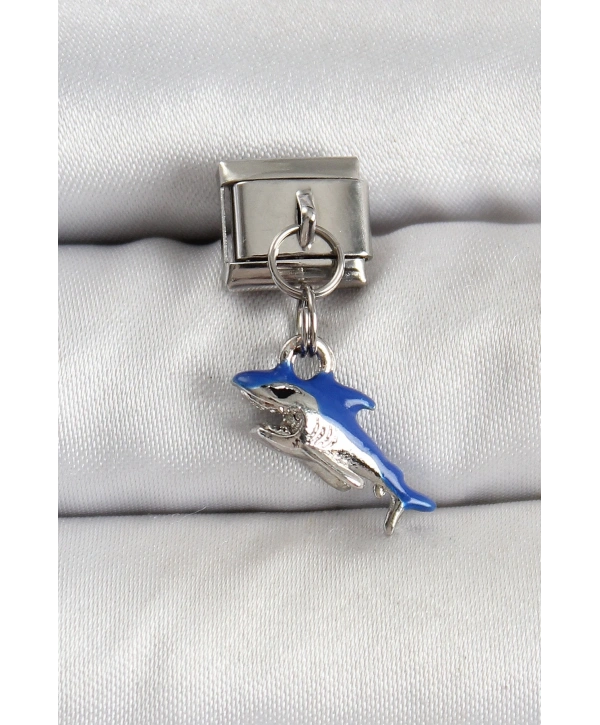 316L Çelik Sallantılı Köpekbalığı Model Gümüş Renk Nomination Charm