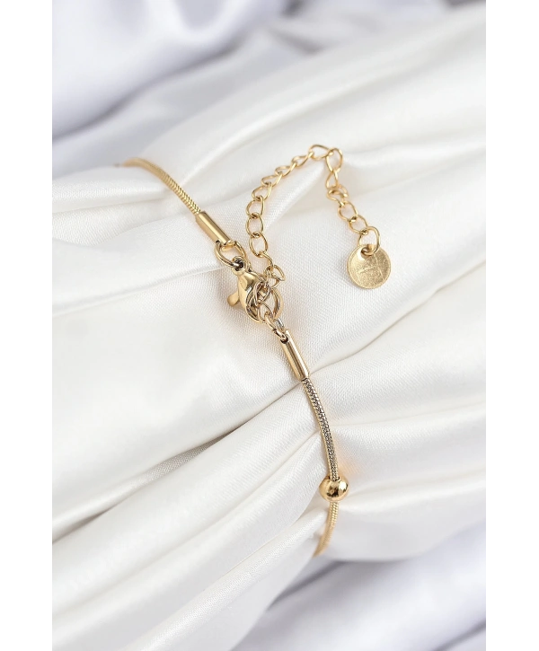 316L Çelik Topcuk Model Gold Renk Kadın Bileklik