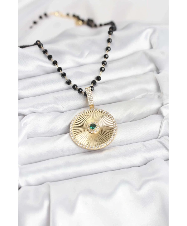 316L Çelik Zincir Kristal Boncuklu Kadın Kolye