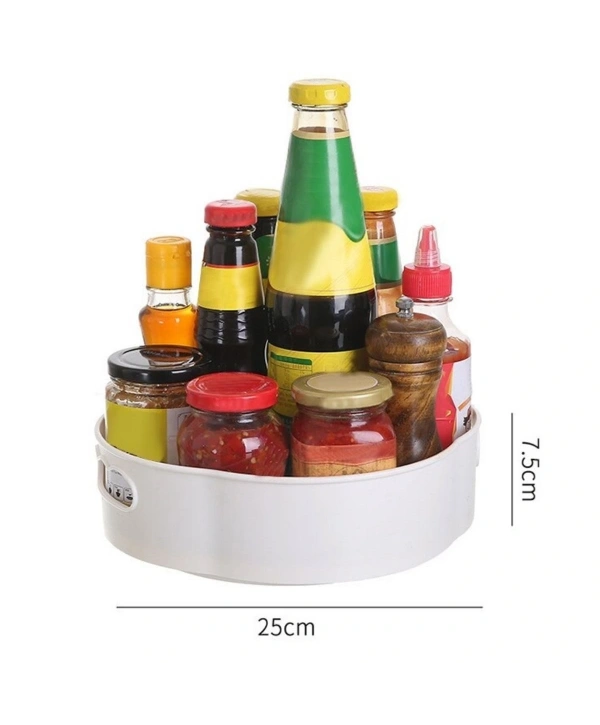 360 Derece Dönebilen Mekanizmalı Yuvarlak Tepsi Formlu Sunum ve Servis Organizer Tablası (5047)