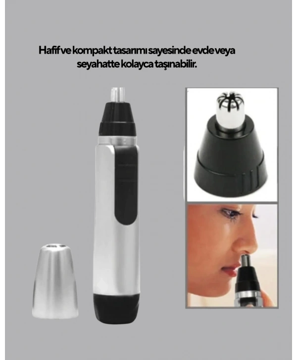 3D lı Burun ve Kulak Tıraş Makinesi Pil ile Çalışan Taşınabilir Model