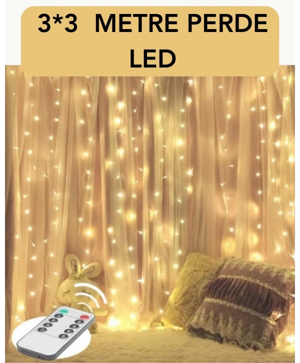 3x3 Metre Perde LED Işık – Parti ve Bahçe Dekorasyonu
