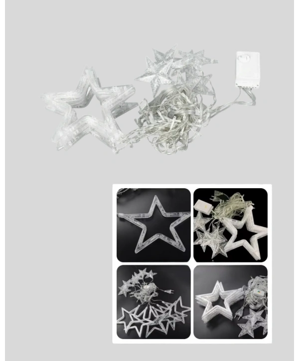 3x3 Metre Yıldız Peri Led Perde Işık Romantik Dekorasyon