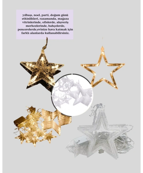 3x3 Metre Yıldız Peri Led Perde Işık Romantik Dekorasyon