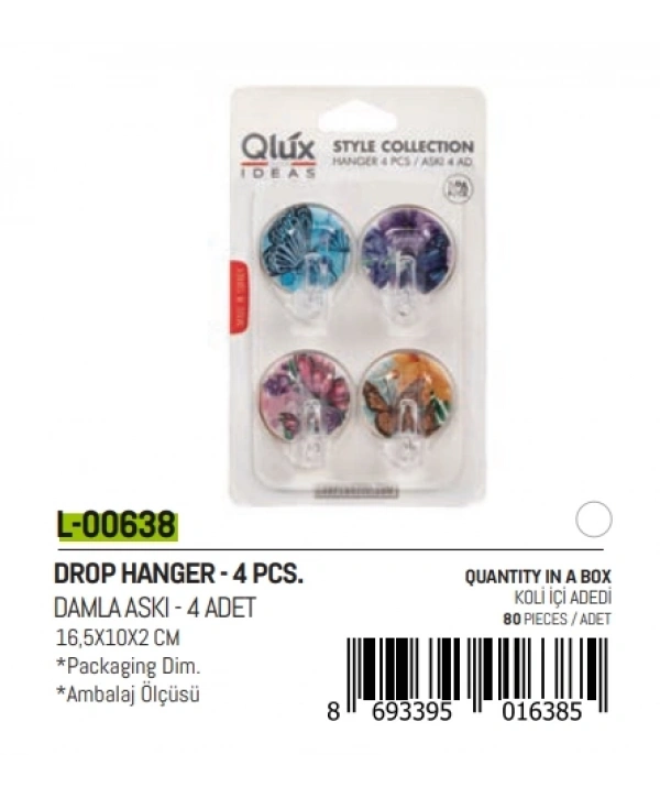 4 PARÇA  DAMLA KÜÇÜK YAPIŞKAN ASKI (5047)