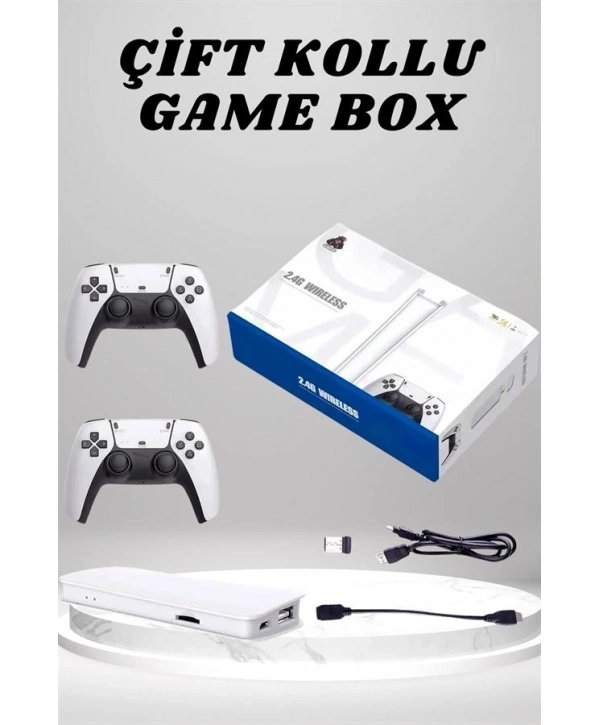 4K 3D HD Görüntü Kaliteli Kablosuz Çift Kollu 20.000 Oyunlu Retro Oyun Konsolu TV Box
