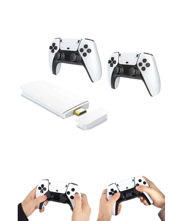 4K HD Görüntü Kaliteli Retro Game Stick 20000 Oyunlu Çift Kollu Beyaz Game Stick