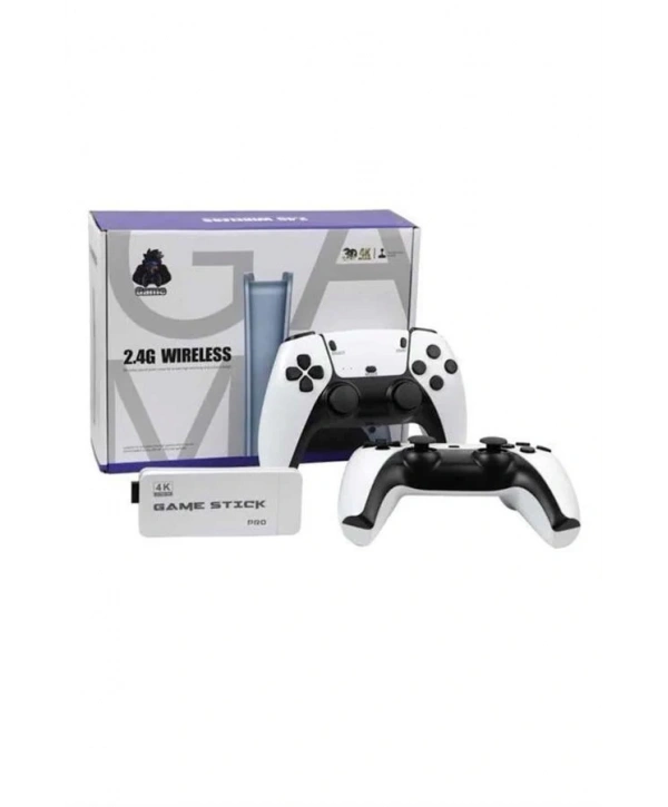 4K HD Görüntü Kaliteli Retro Game Stick 20000 Oyunlu Çift Kollu Beyaz Game Stick