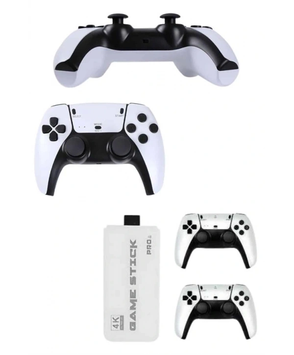 4K HD Görüntü Kaliteli Retro Game Stick 20000 Oyunlu Çift Kollu Beyaz Game Stick