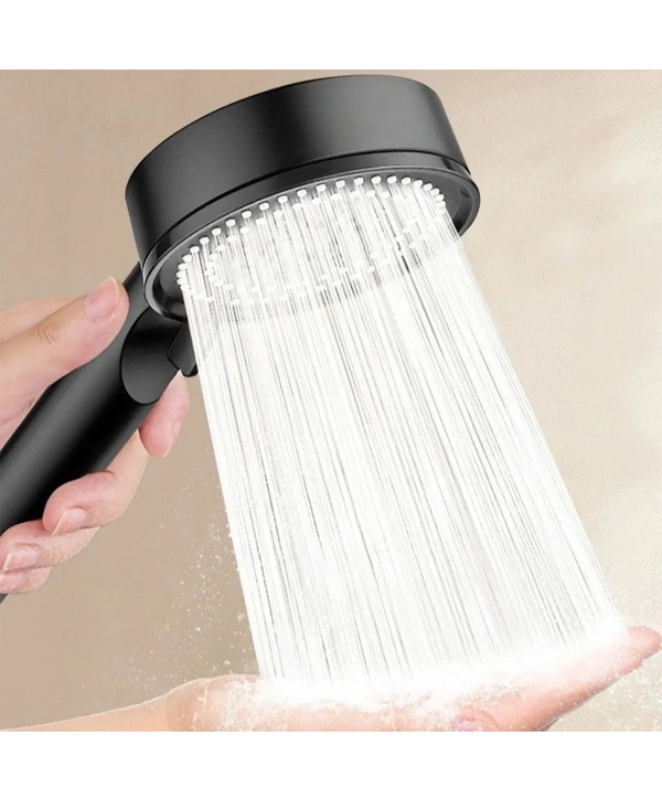 5 Fonksiyonlu Yüksek Basınçlı Ayarlanabilir Siyah Duş Başlığı (5047)