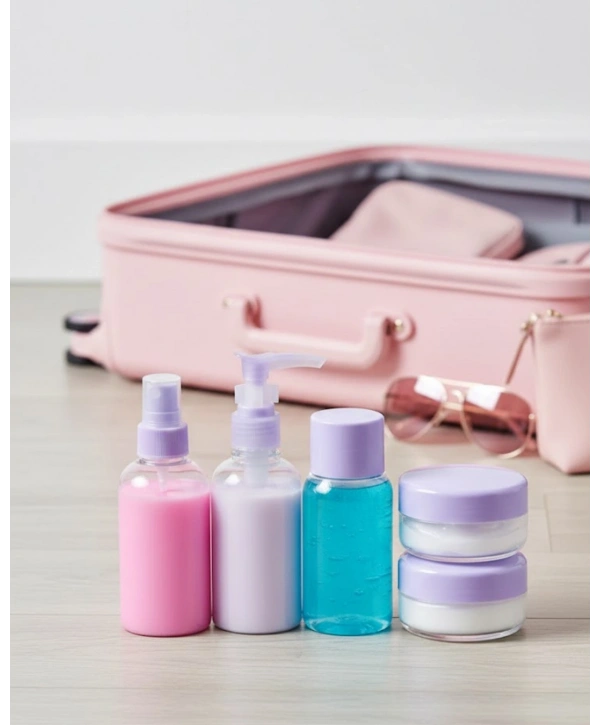 5 Parça Şeffaf Seyahat Kozmetik Seti 30 ml